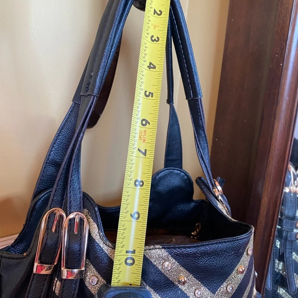 Betty Boop Black and Gold Hobo Bag